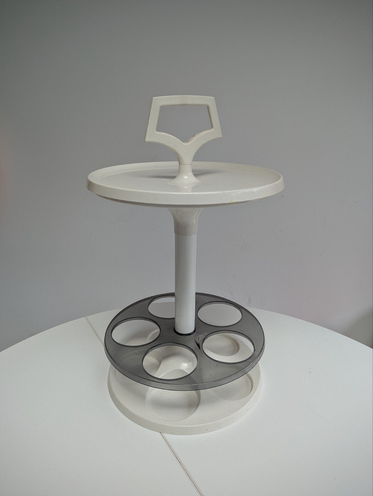 Space Age vintage flessenhouder, Huis en Inrichting, Woonaccessoires | Etagères, Gebruikt, Kunststof, Ophalen of Verzenden, Overige typen