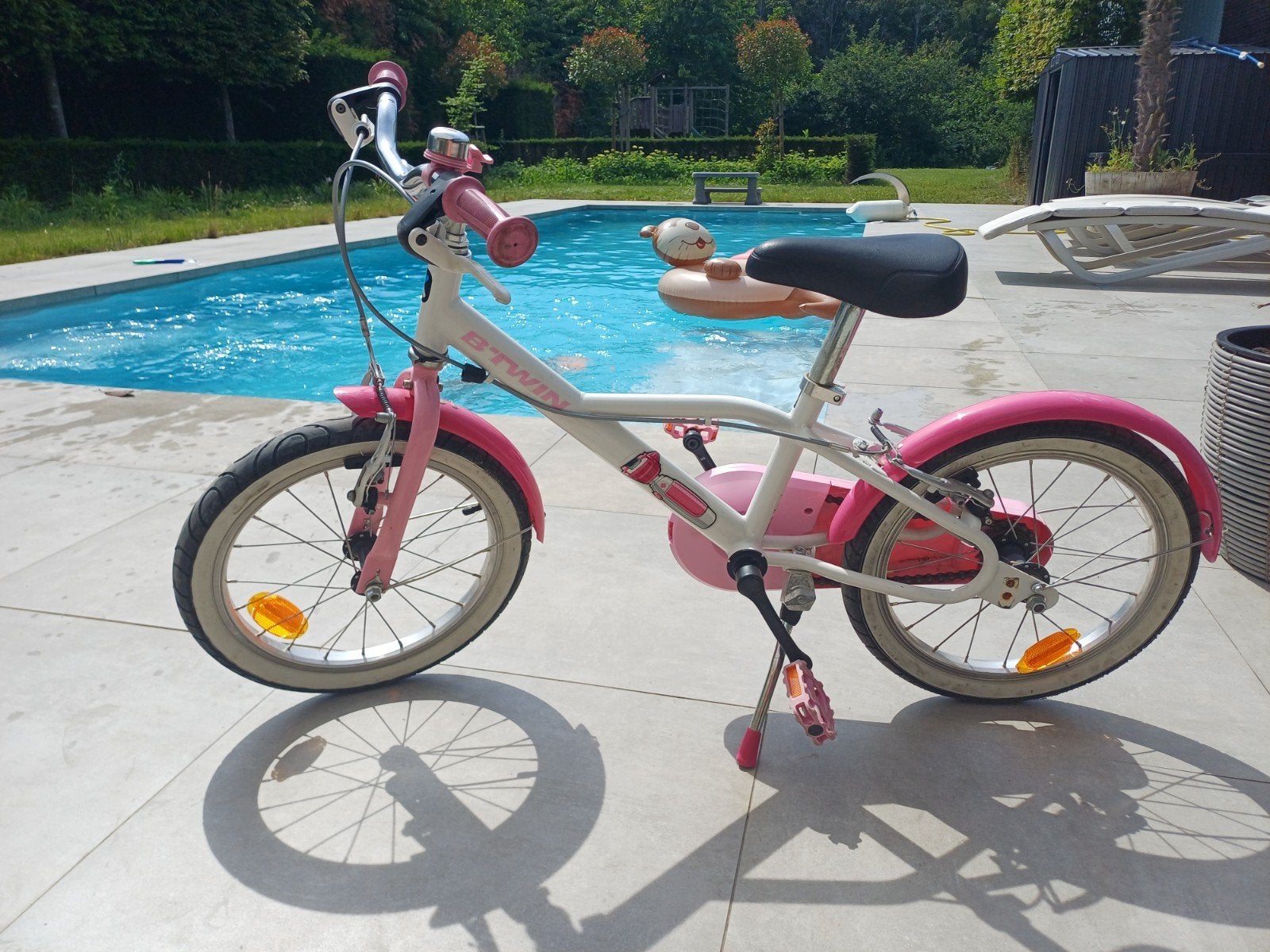 Kinderfiets B’TWIN 16 inch – roze/wit – mooie staat, Ophalen
