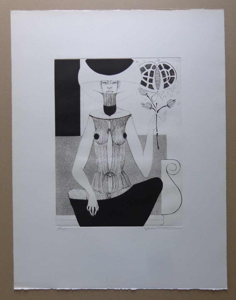 JEF VAN TUERENHOUT / VERHAAL SEIZOENEN / ZW-W ETS / 66x50cm, Antiek en Kunst, Portret en Figuren, Ophalen of Verzenden, Gelimiteerde oplage