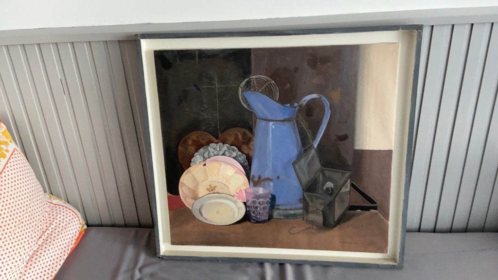 Prachtige schilderij van Myriam Van Der Biezen H 63cm B 68cm, Ophalen, Zo goed als nieuw, Schilderij, Oorspronkelijke maker