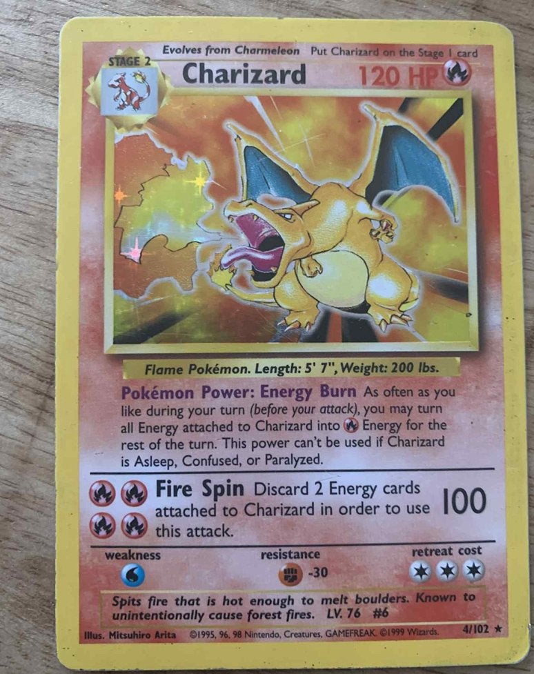 Charizard 4/102, Hobby en Vrije tijd, Ophalen, Gebruikt
