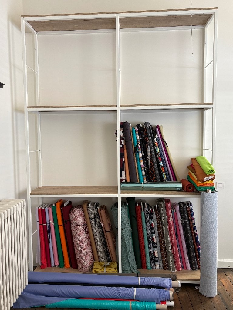 Rek – wit gepoederlakt met eiken legplanken (200x290x40), Zakelijke goederen, Kantine of Aula, Ophalen, Gebruikt, Inrichting