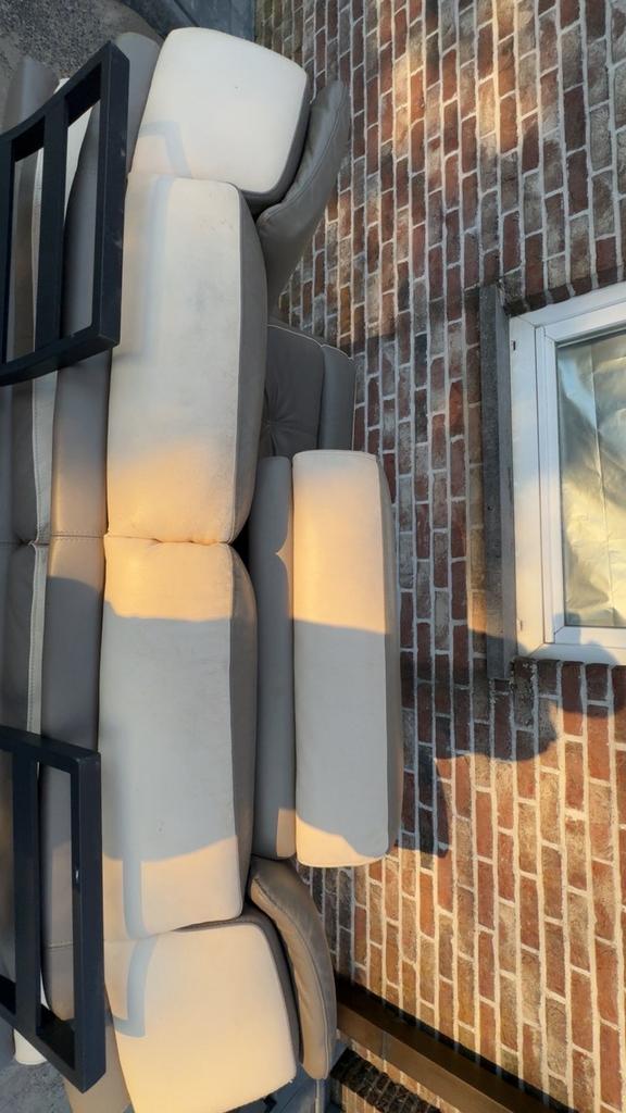 2 zits en 3 zits zetel met bijhorende foteuille, Ophalen, Gebruikt