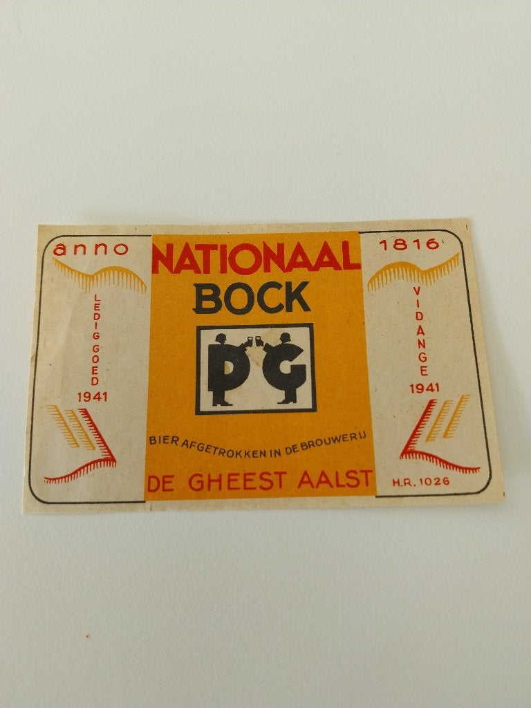 Bieretiket Nationaal Bock De Gheest Aalst, Ophalen of Verzenden, Gebruikt