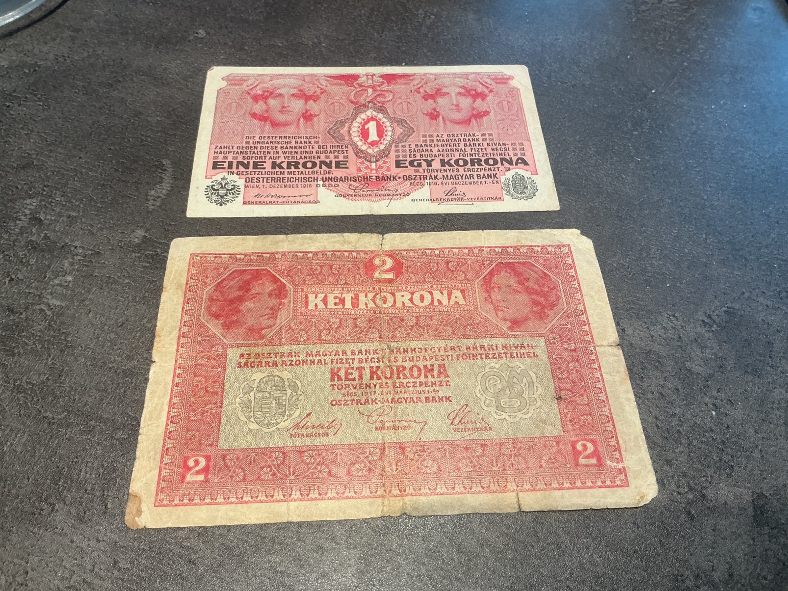 Oostenrijk Hongarije lot 1 en 2 kronen, Ophalen of Verzenden