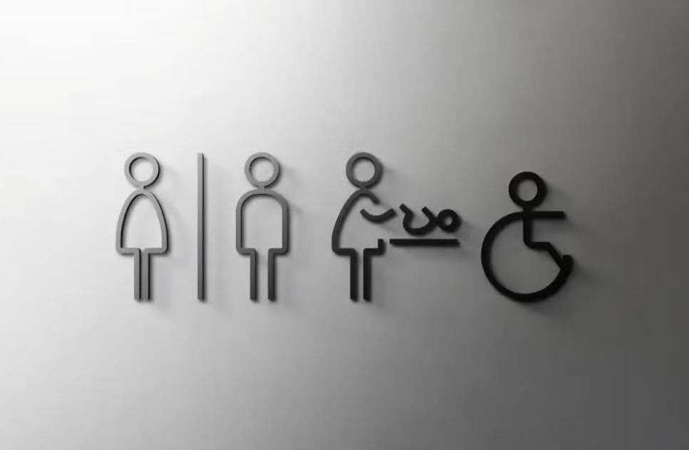Icônes de porte de toilette Super Graphics London, Enlèvement ou Envoi, Neuf, 15 cm, Plastique