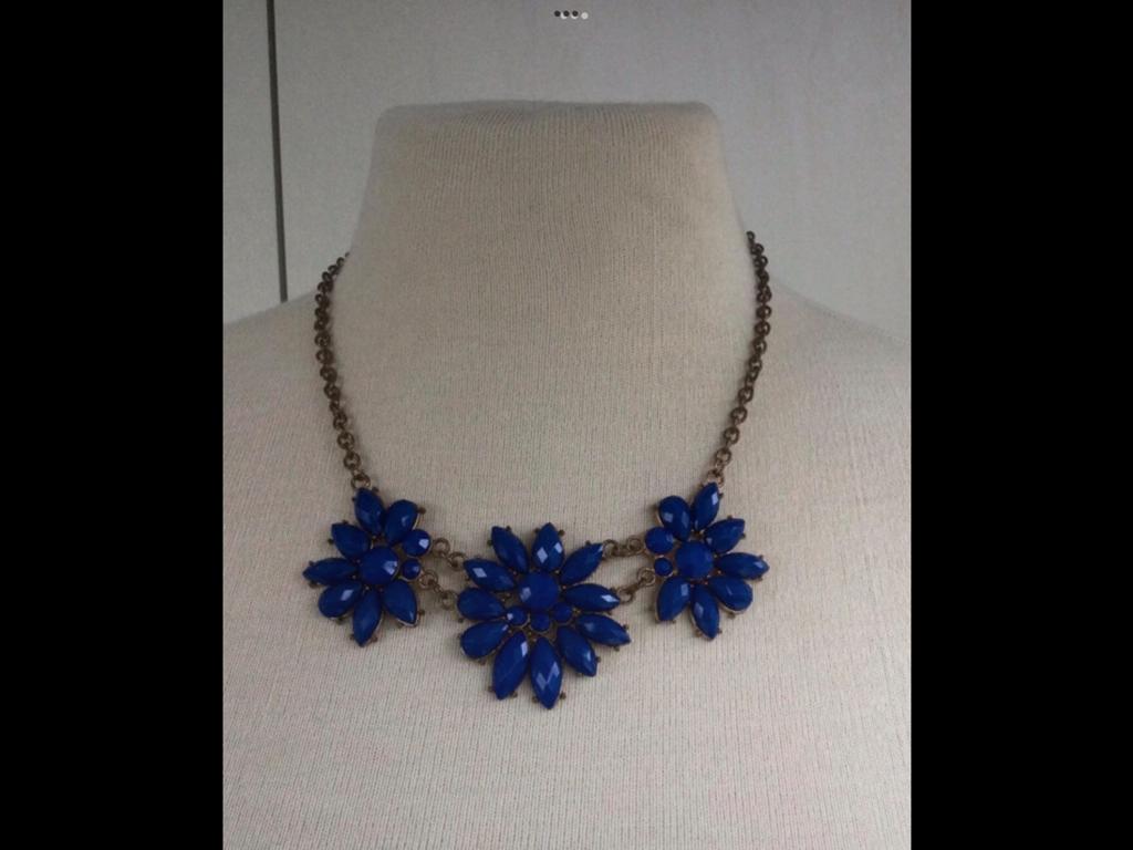 Blauw vintage juweel, Handtassen en Accessoires, Ophalen of Verzenden, Zo goed als nieuw, Blauw, Met hanger