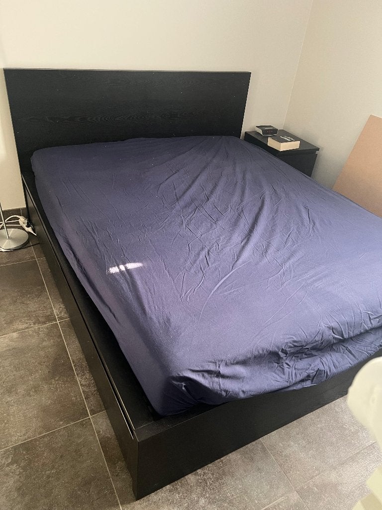 Black IKEA MALM bed frame for sale at 50% off, Maison & Meubles, Bois d'échafaudage, Comme neuf, Enlèvement, 200 cm
