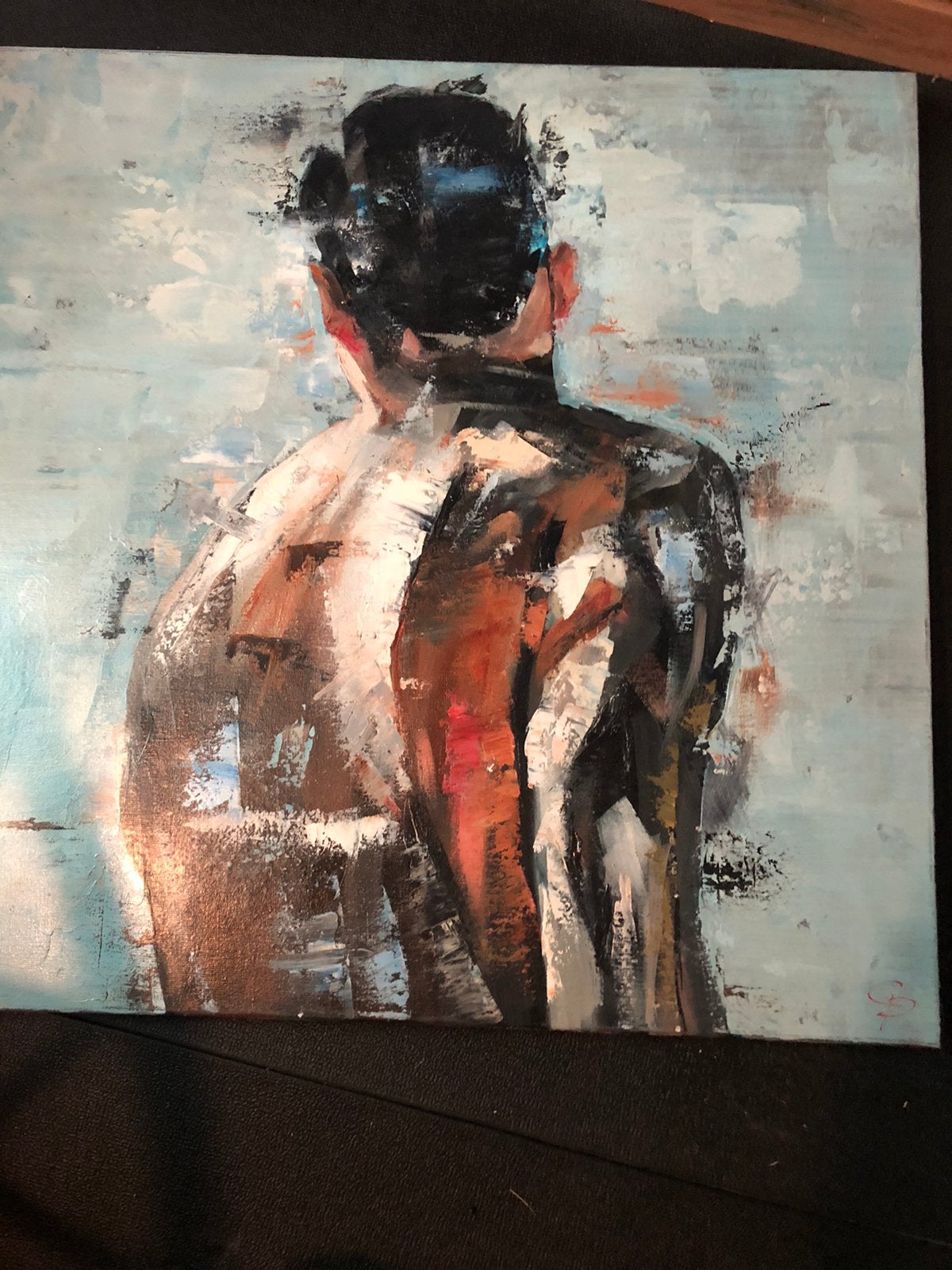 Set van 2 Moderne  Schilderijen Mannelijk & Vrouwelijk, Antiek en Kunst, Kunst | Schilderijen | Modern, Ophalen