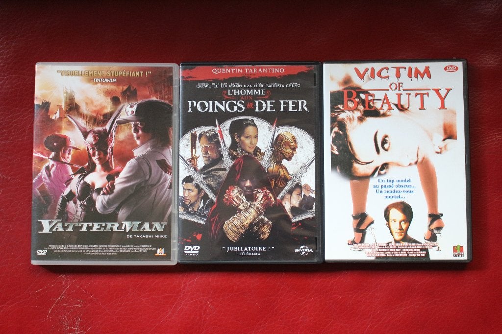 3x DVD L'homme aux poings de fer Yatterman Victim of Beauty, Action, Enlèvement ou Envoi, Utilisé, Français