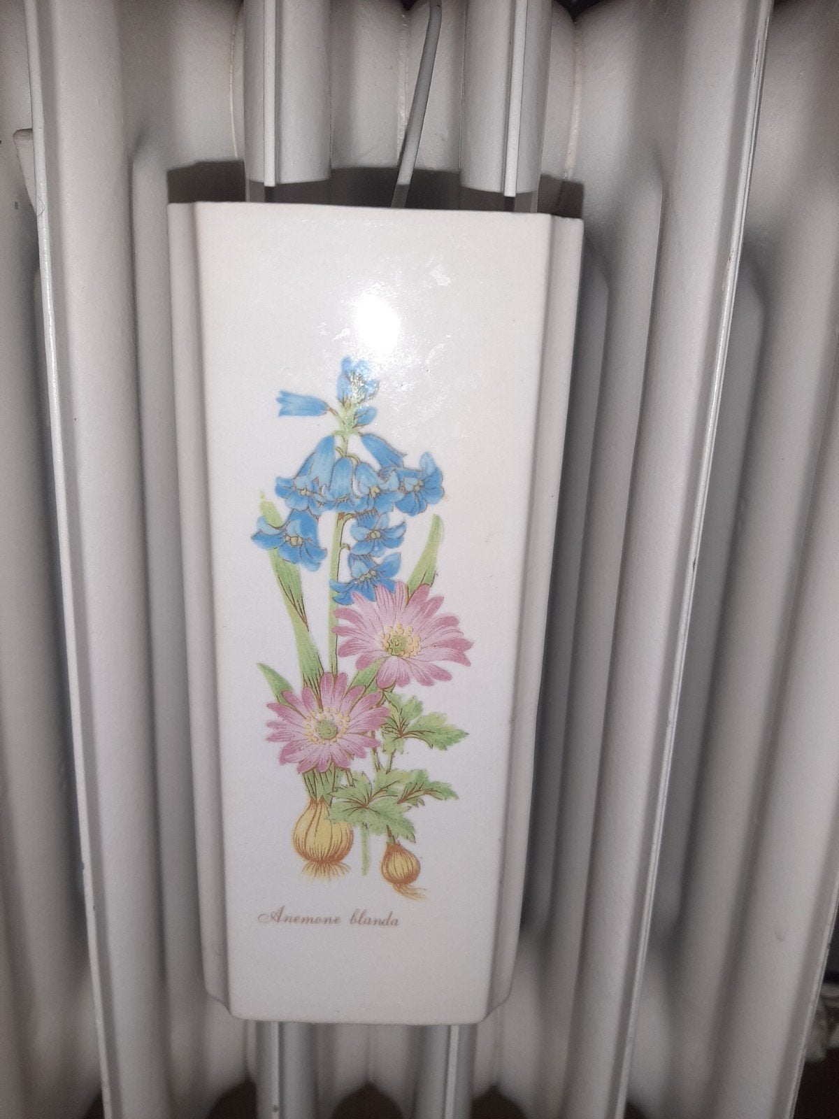 2 vintage radiator waterbakjes met bloemen, Ophalen of Verzenden