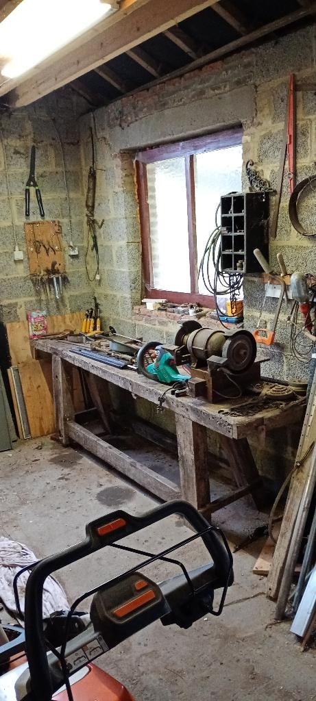 Eiken werkbank, Doe-het-zelf en Bouw, Werkbanken, Ophalen, Gebruikt, Minder dan 70 cm