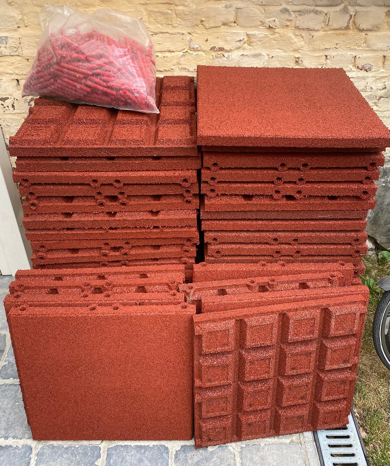 Rubberen terrastegels 50cmx50cm, 40mm dik, Tuin en Terras, Ophalen, Nieuw