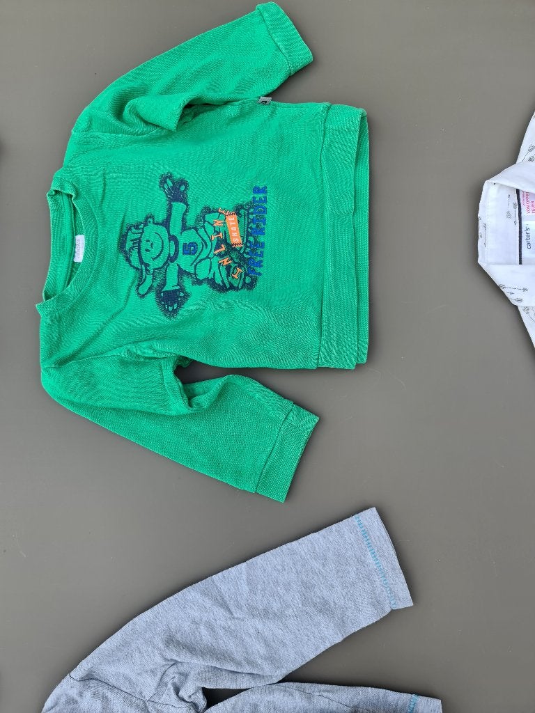 groene pull, trui met skater 9-12m/74cm, Enfants & Bébés, Enlèvement, Comme neuf