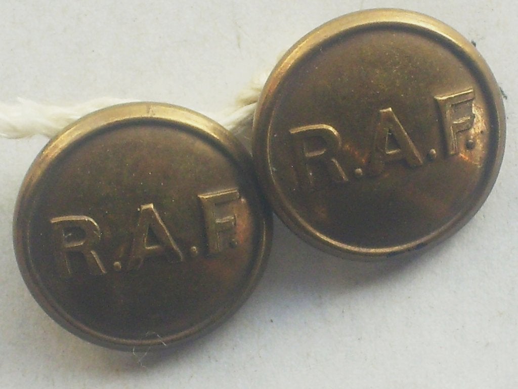 2 boutons britanniques (modules de 1,6 cm) du RAF regiment, Verzenden, Luchtmacht, Embleem of Badge