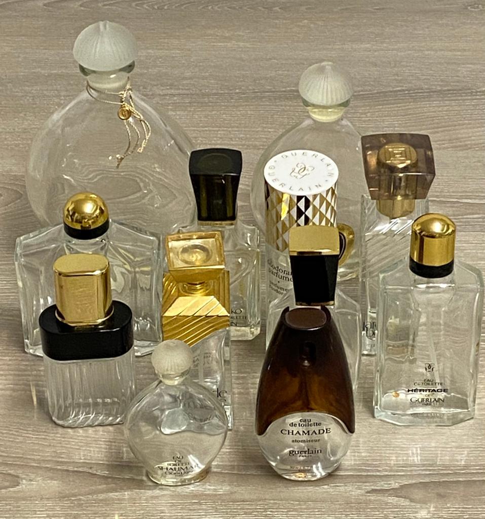 Set van 12 flessen authentiek GUERLAIN-parfum, prijs: 45€, Ophalen of Verzenden, Gebruikt, Parfumfles