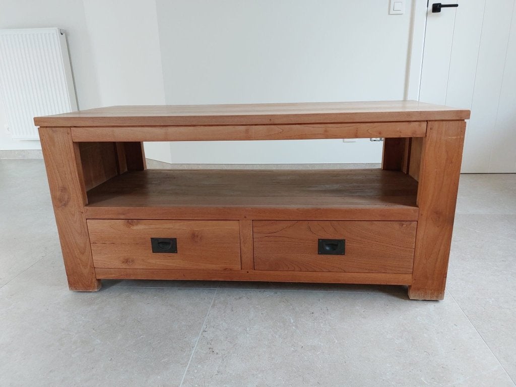 Meuble TV, Maison & Meubles, 25 à 50 cm, Massieve teak, Moins de 100 cm, 100 à 150 cm