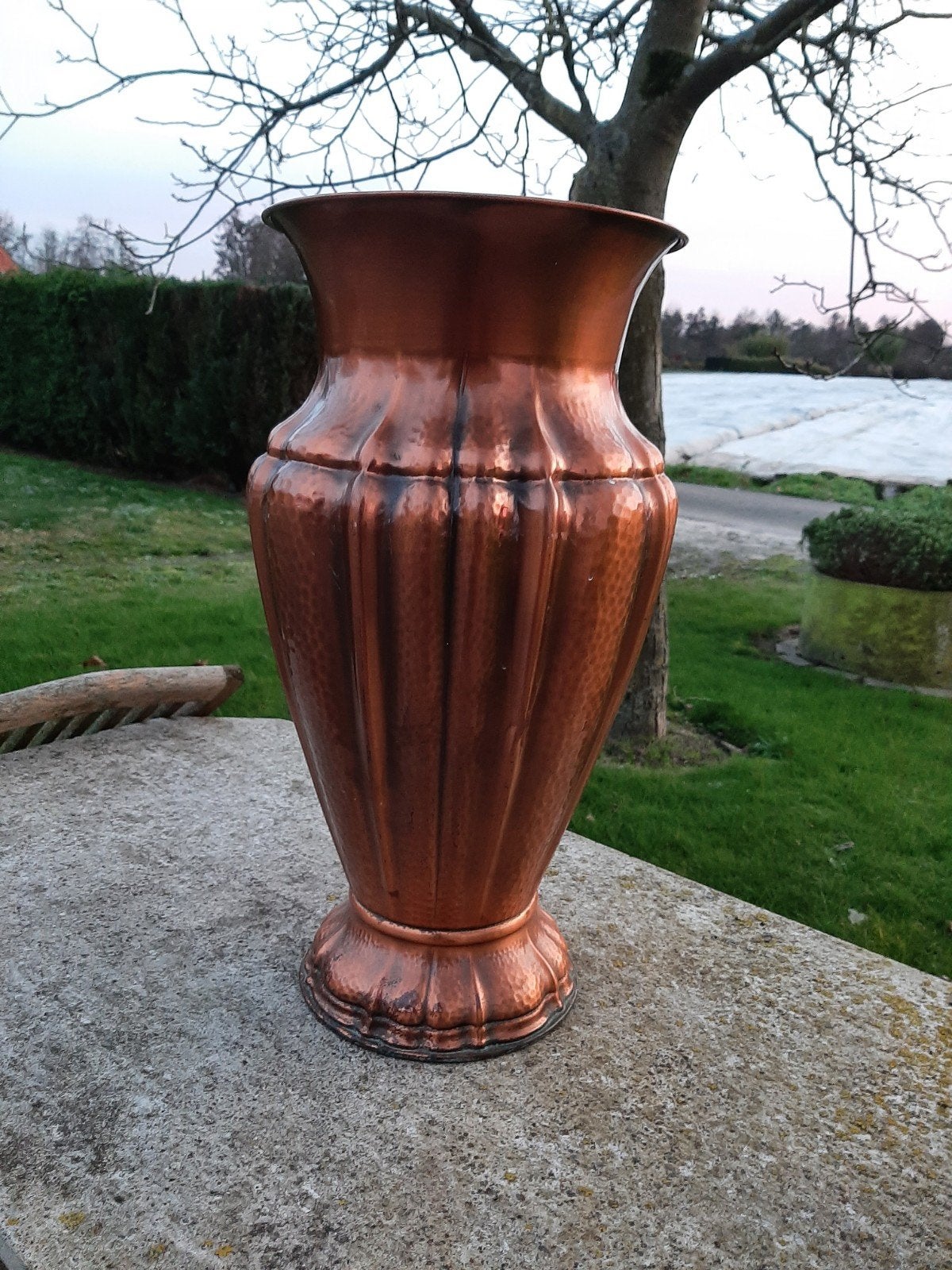 Grote Rood koperen vaas, Ophalen, Rood