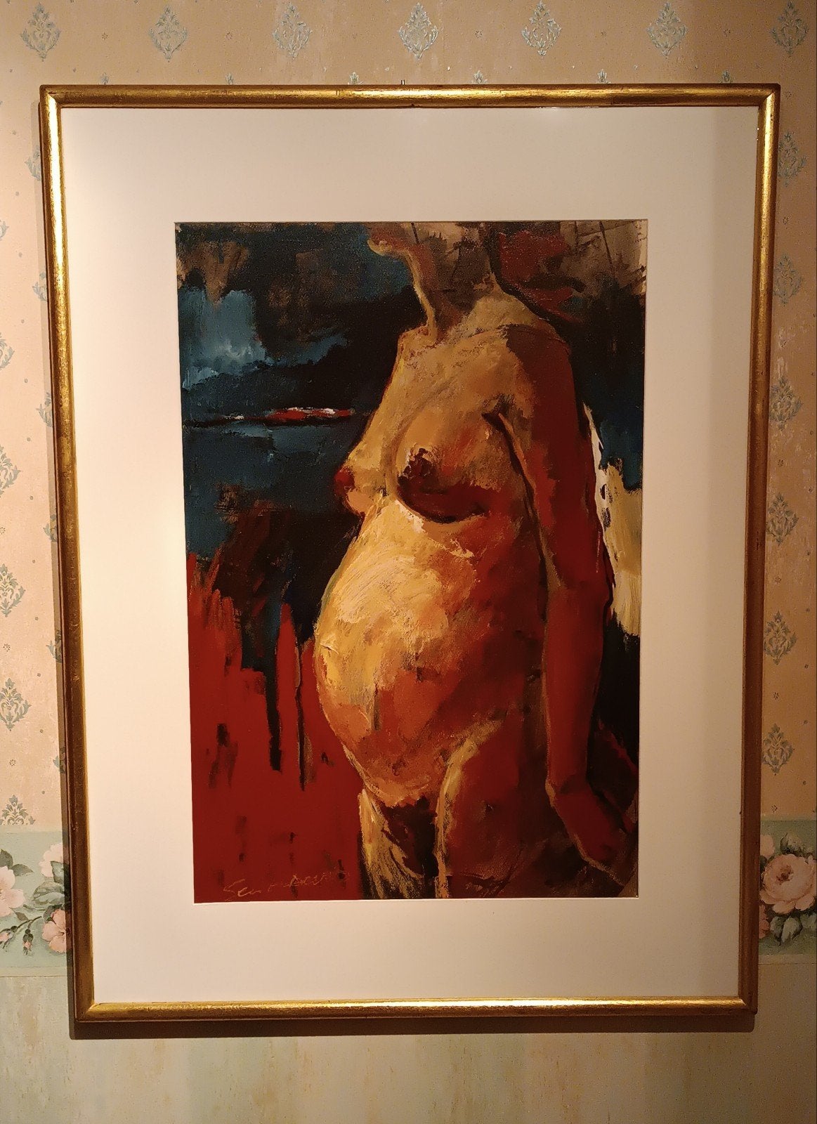 Geert Devos. Zwanger., Antiquités & Art, Art | Peinture | Classique, Enlèvement