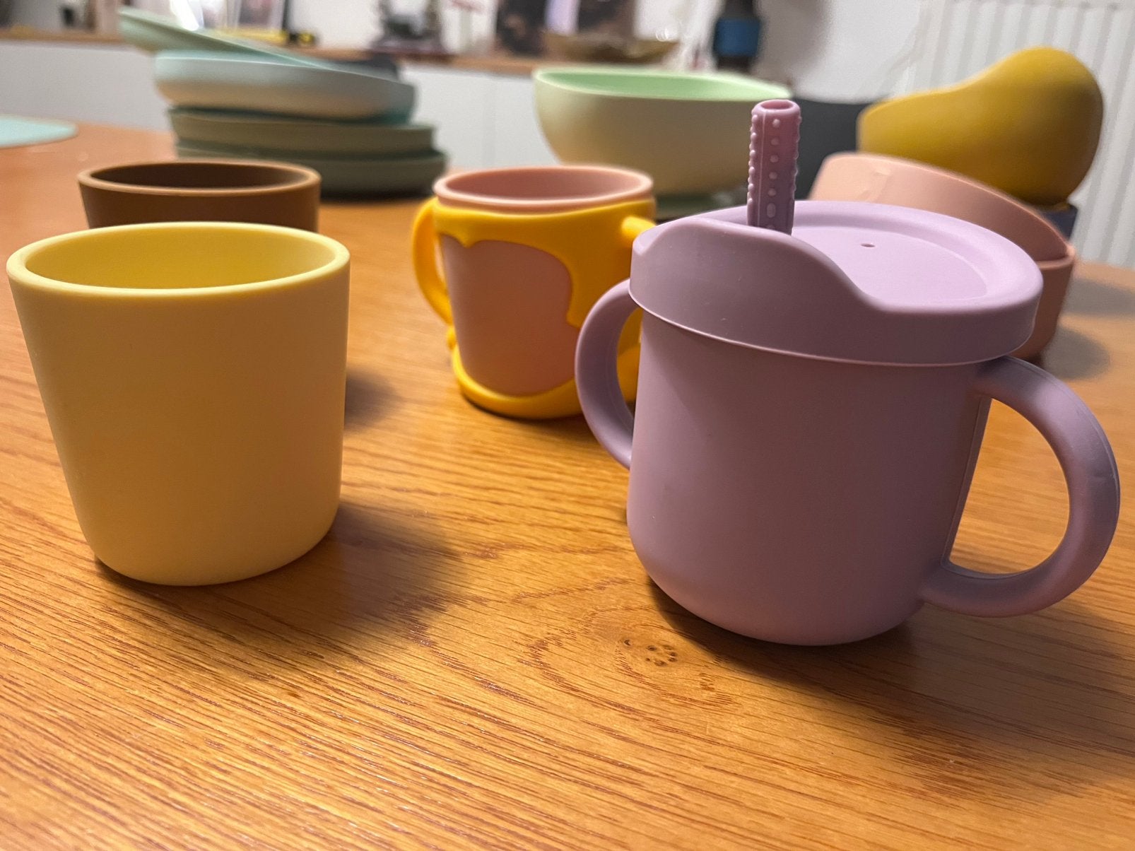 tasses, bols et assiettes vaisselle en silicone pour enfants, Enlèvement, Utilisé, Autres types
