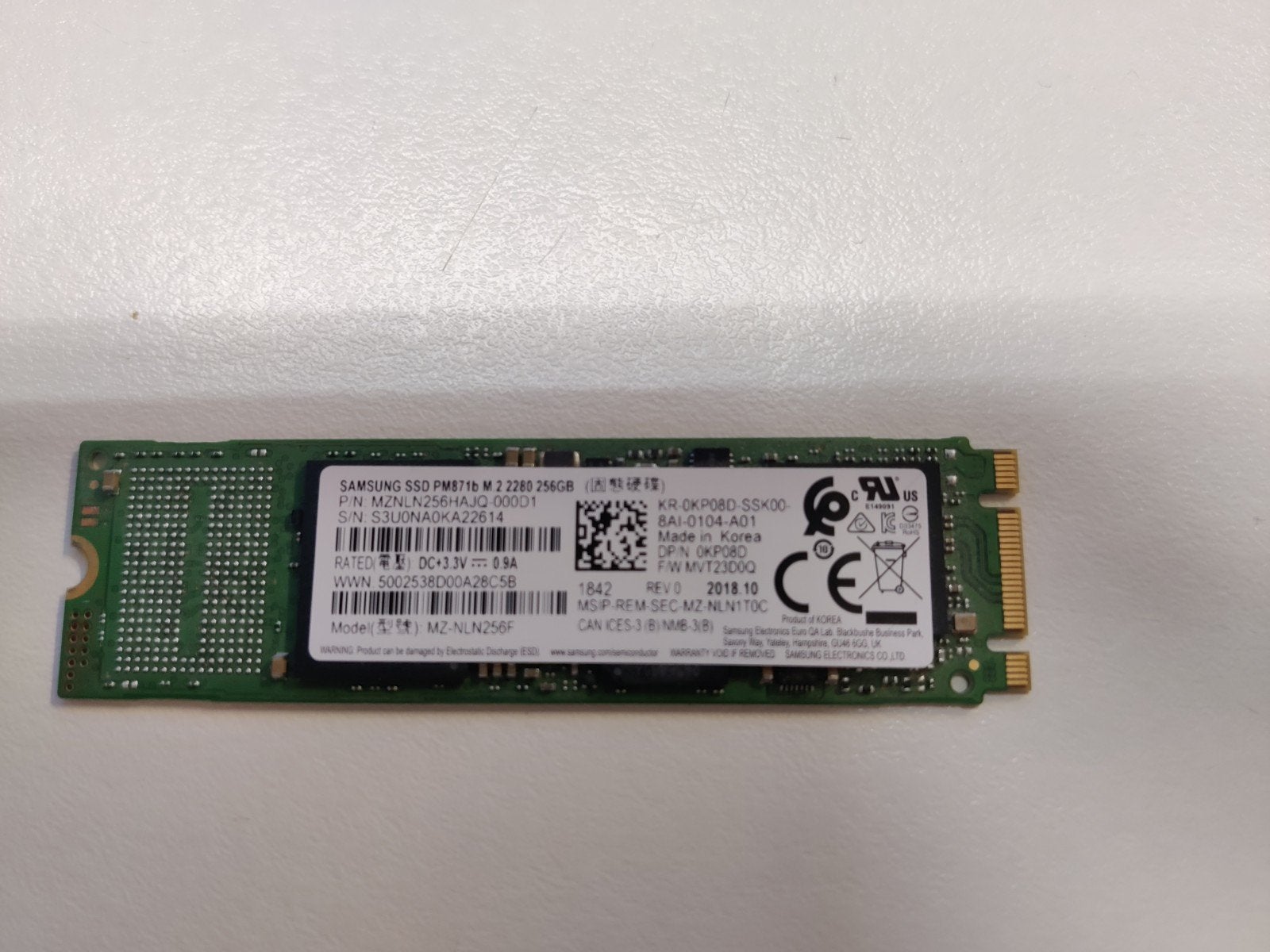 256GB Samsung PM871b M.2 2280, Computers en Software, Harde schijven, Ophalen