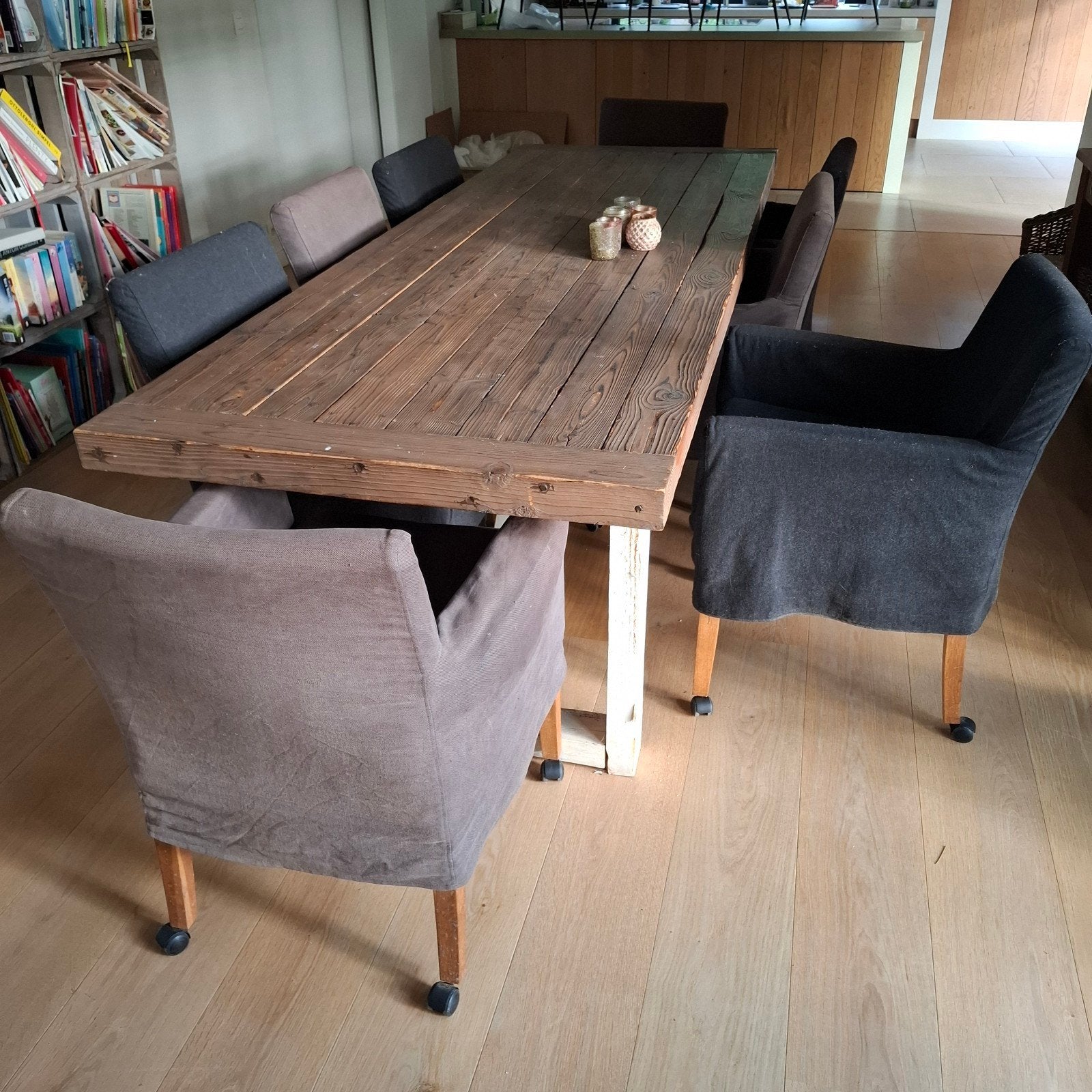 gratis - eetkamertafel met 8 stoelen, Enlèvement, Utilisé, 6 à 8 chaises