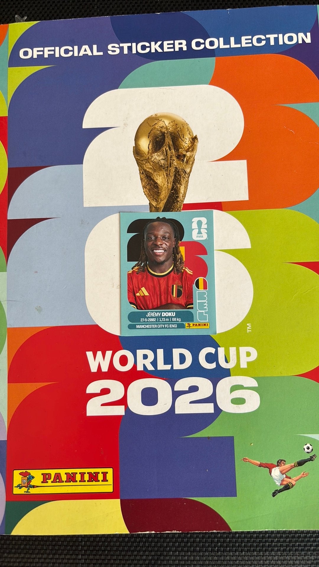 Jèrèmy Doku panini sticker wk 2026, Ophalen, Zo goed als nieuw, Sticker