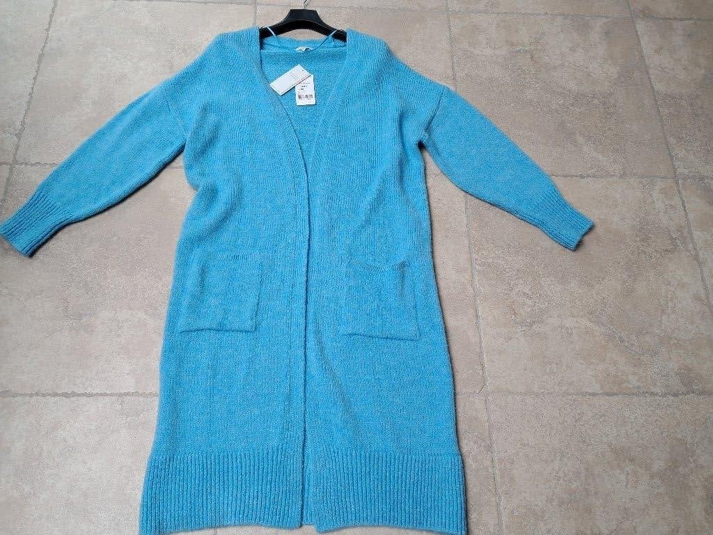 Nieuwe superlange blauwe gilet mt Medium (zie foto's), Kleding | Dames, Truien en Vesten, Maat 38/40 (M), Blauw, Bel & Bo, Nieuw