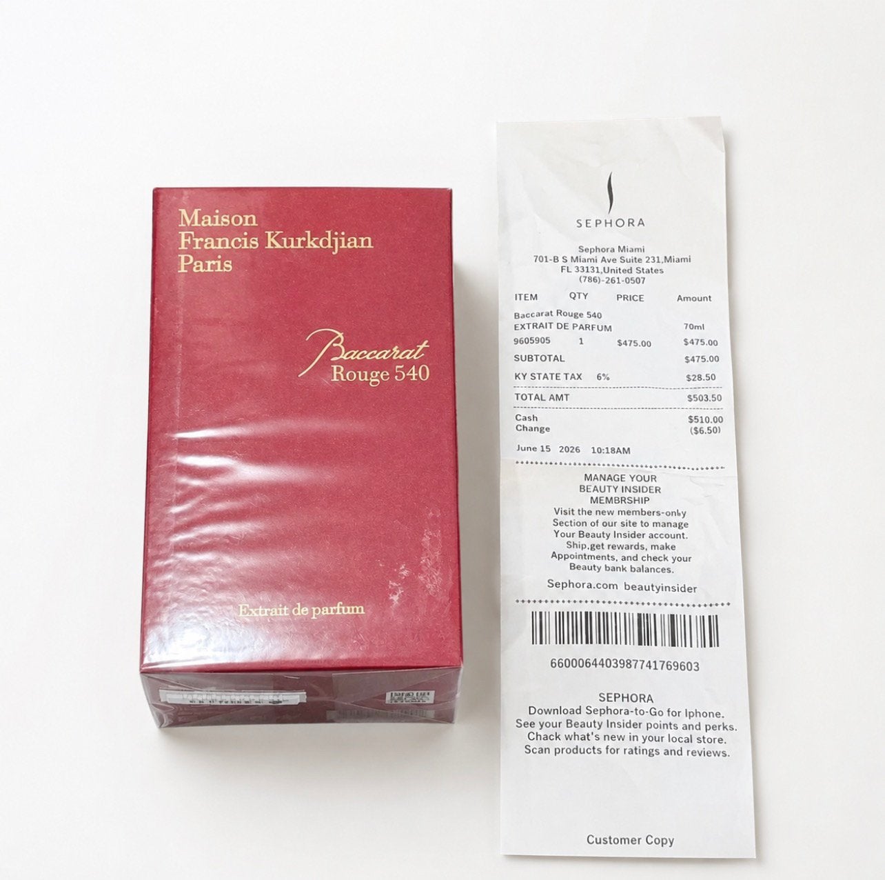 Baccarat Rouge extrait 70ml, Enlèvement ou Envoi, Comme neuf
