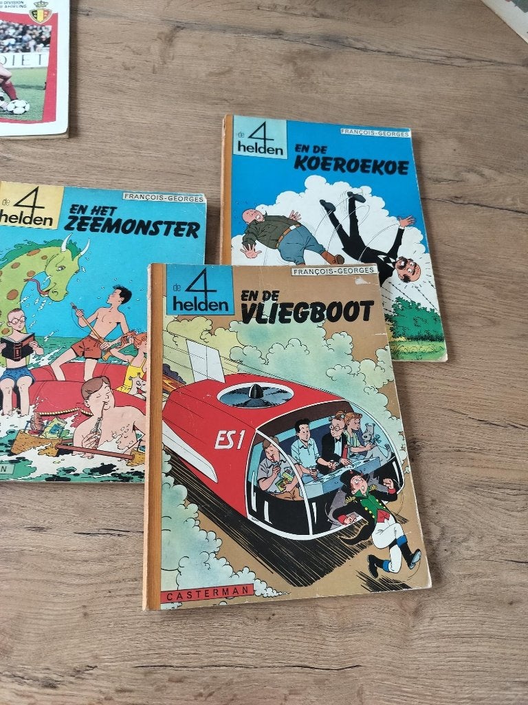 3 x de 4 helden 1, 2, 5  2x 1ste druk, Boeken, Stripverhalen, Ophalen of Verzenden