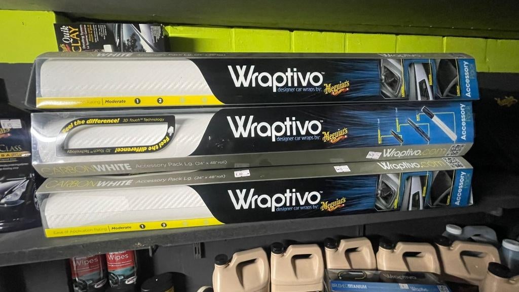 3x Vinyle Carbone Blanc Wraptivo by Meguiar's - Neuf -30%, Autos : Divers, Produits d'entretien, Enlèvement ou Envoi