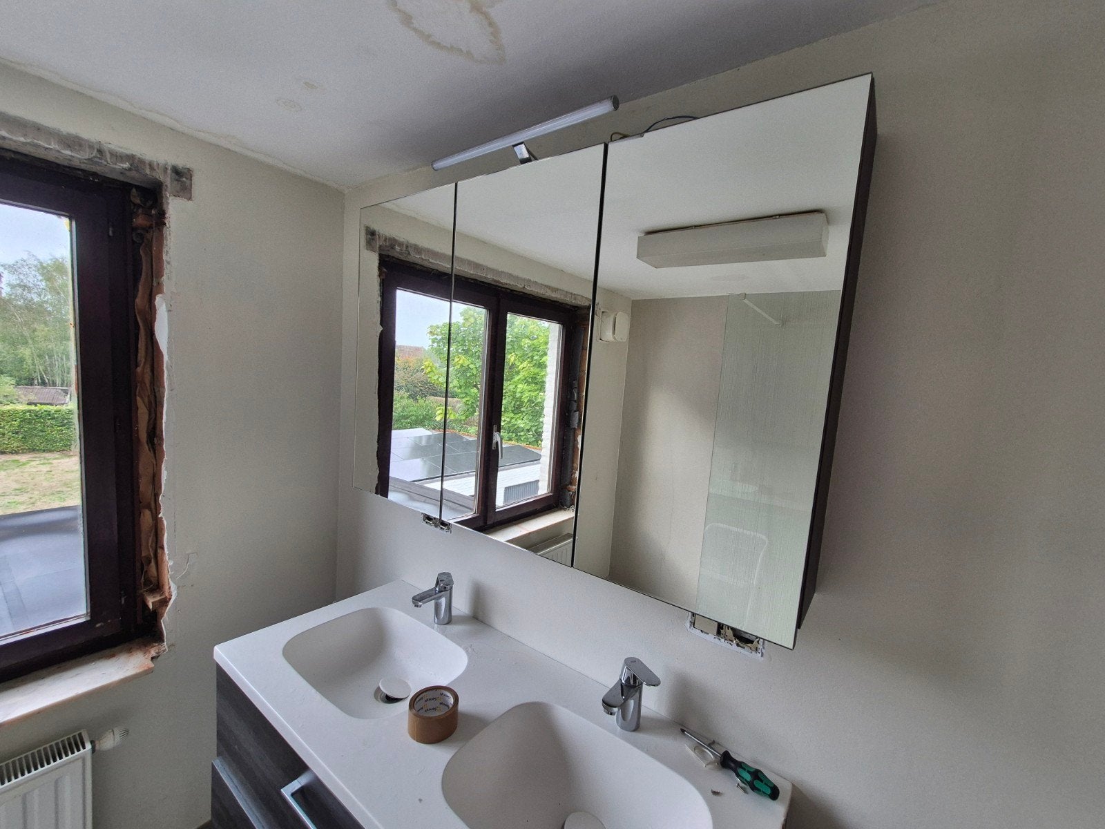 badkamermeubel + spiegelkast, Huis en Inrichting, Ophalen, Wasbak of Wastafel