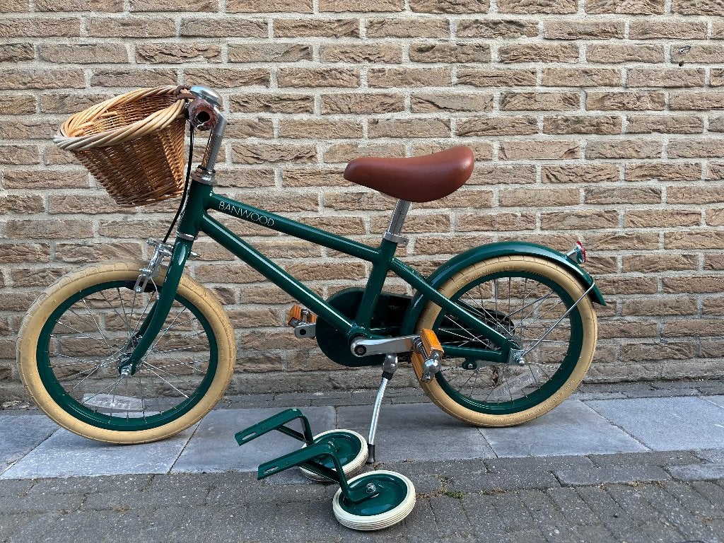 Banwood fiets 16 inch groen, Ophalen, Zijwieltjes, Velgrem, Banwood