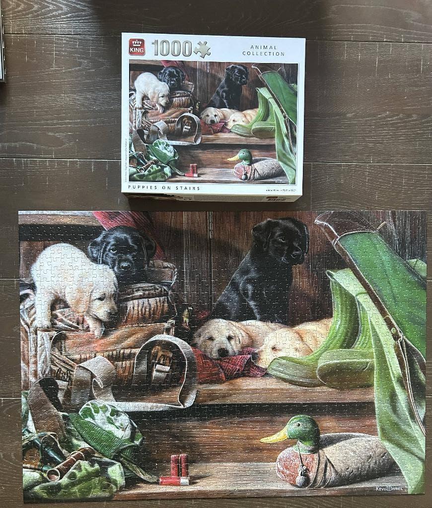 Puzzel honden 1000 stuks (King), Enlèvement ou Envoi, 500 à 1500 pièces, Utilisé, Puzzle