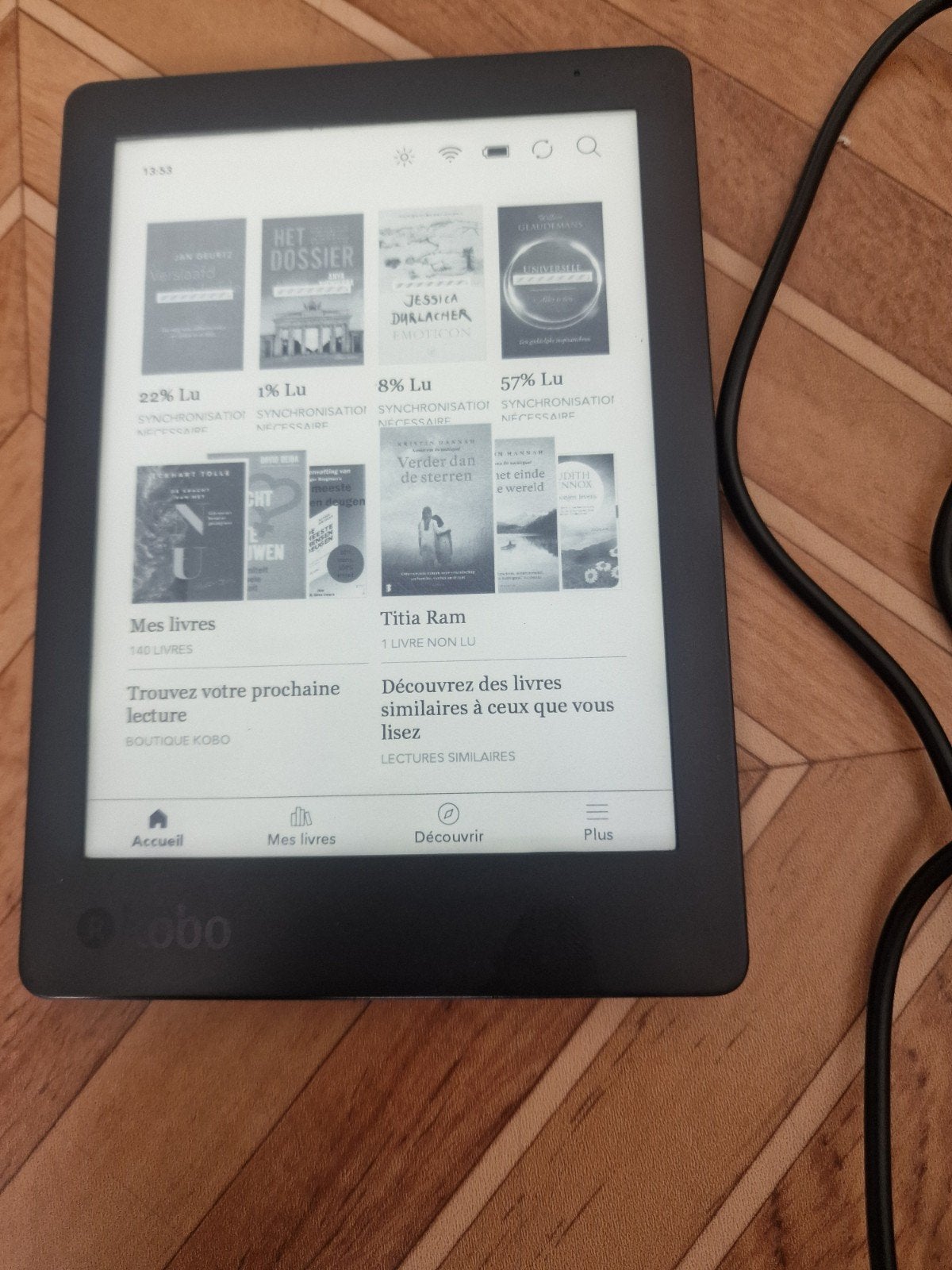 Kobo Aura – Liseuse en très bon état, Informatique & Logiciels, Enlèvement ou Envoi, Écran tactile