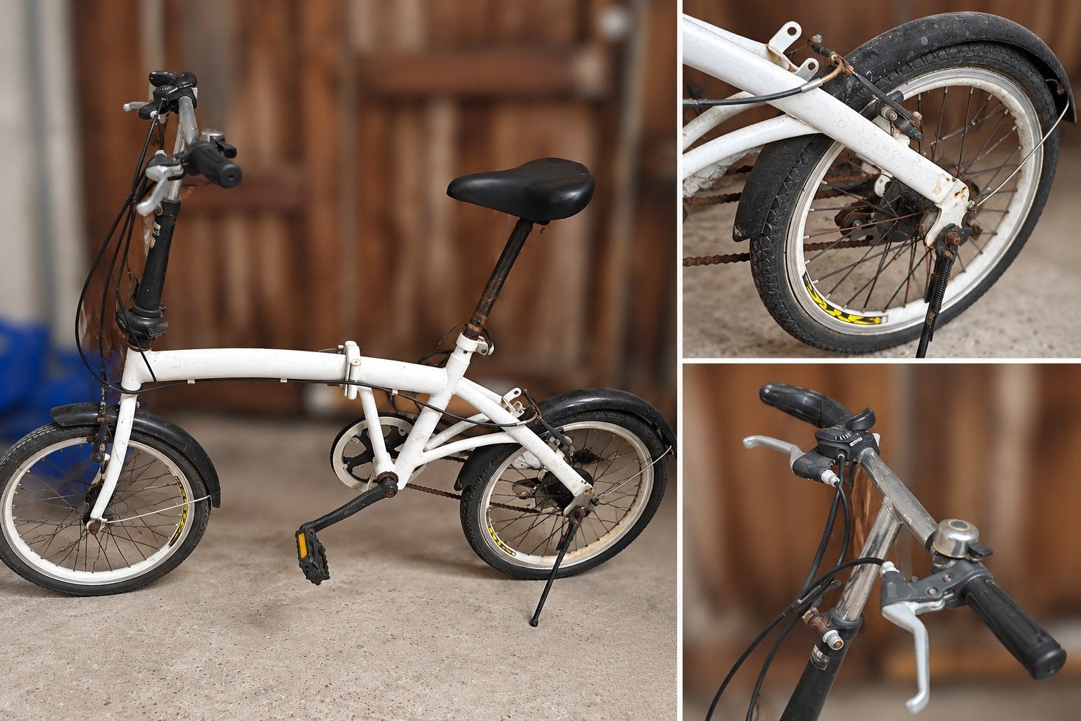 Plooifiets 20 inch – Wit – Opvouwbare fiets / Opknapper, Ophalen, Gebruikt, Totaal opvouwbaar, Heren