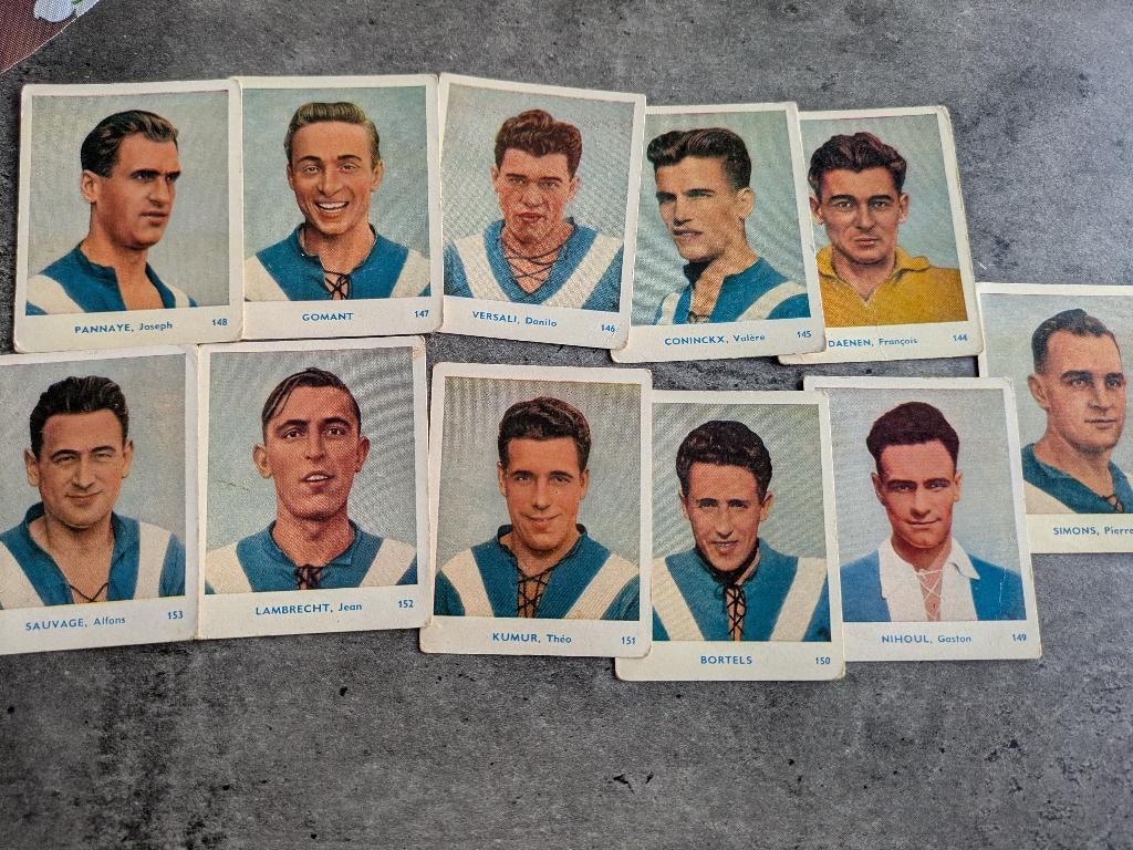 VOETBAL fc TILLEUR prenten BELGIAN CHEWING GUM 1951/52 11X, Verzenden