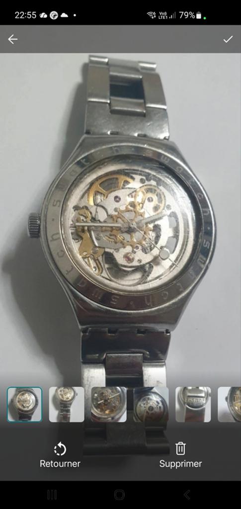 Swatch Irony Automatic Skeleton 21 Jewels Vintage Swiss Made, Ophalen of Verzenden, Staal, Staal, Swatch