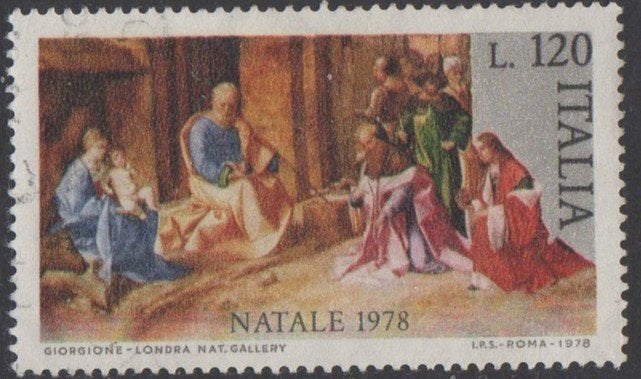 Italië - Schilderij "Aanbidding der wijzen", Verzenden, Postfris