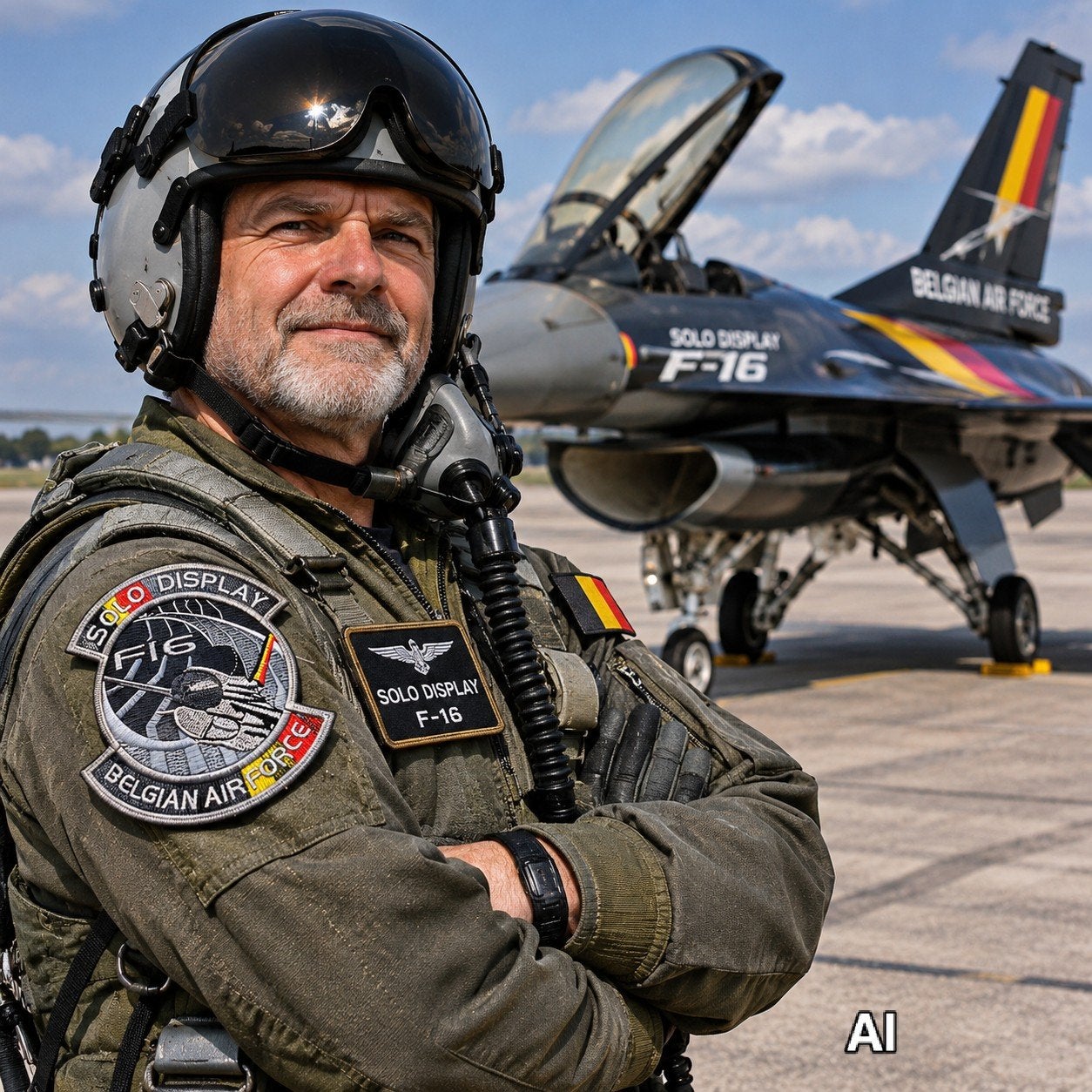 F-16 Solo Display Florennes, Collections, Enlèvement ou Envoi, Armée de l'air, Emblème ou Badge