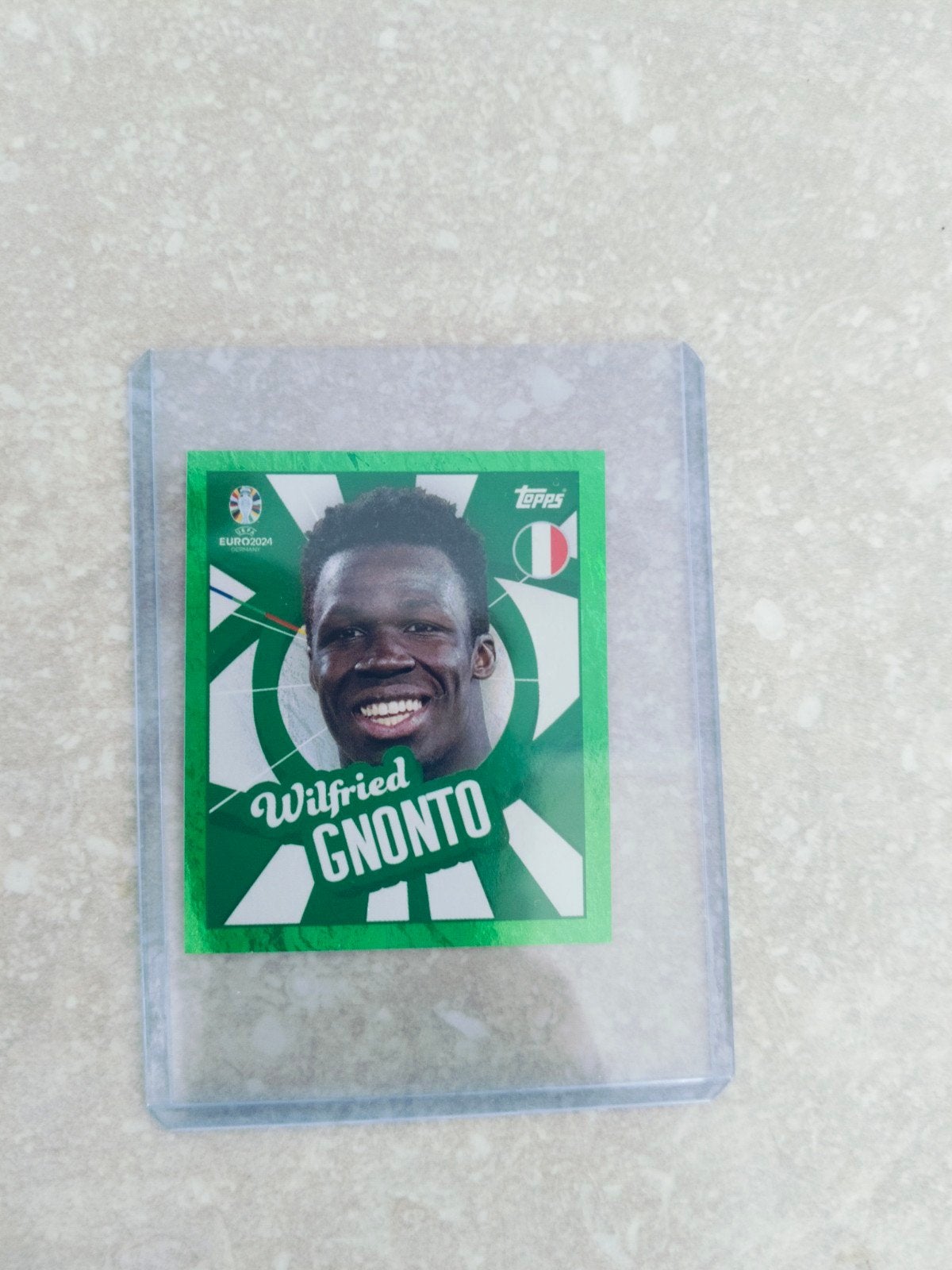 Topps Euro 2024 Wilfried Gnonto Italië groen, Enlèvement ou Envoi