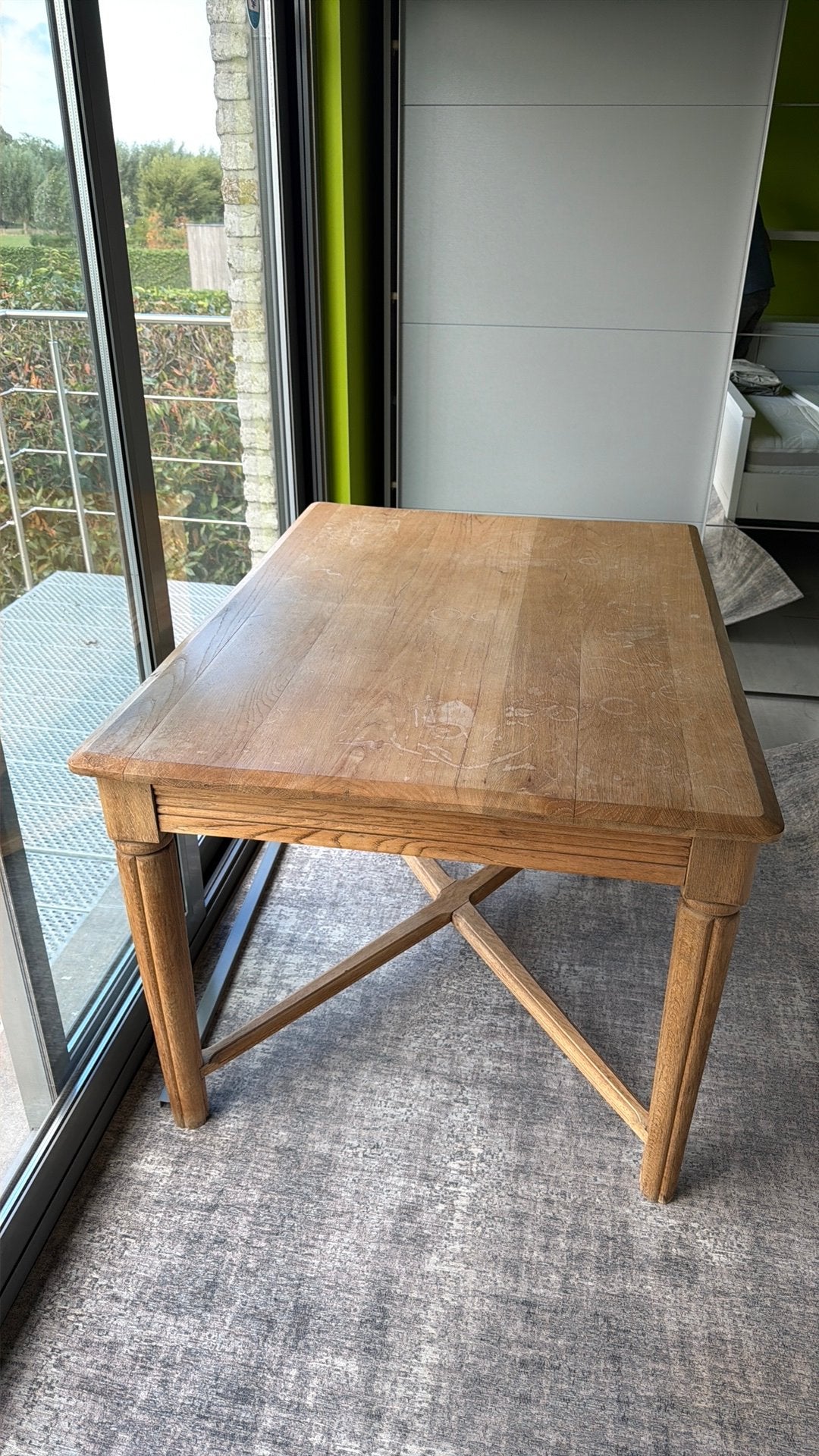Massief houtel antieke tafel, Huis en Inrichting, Tafels | Eettafels, Ophalen, Gebruikt