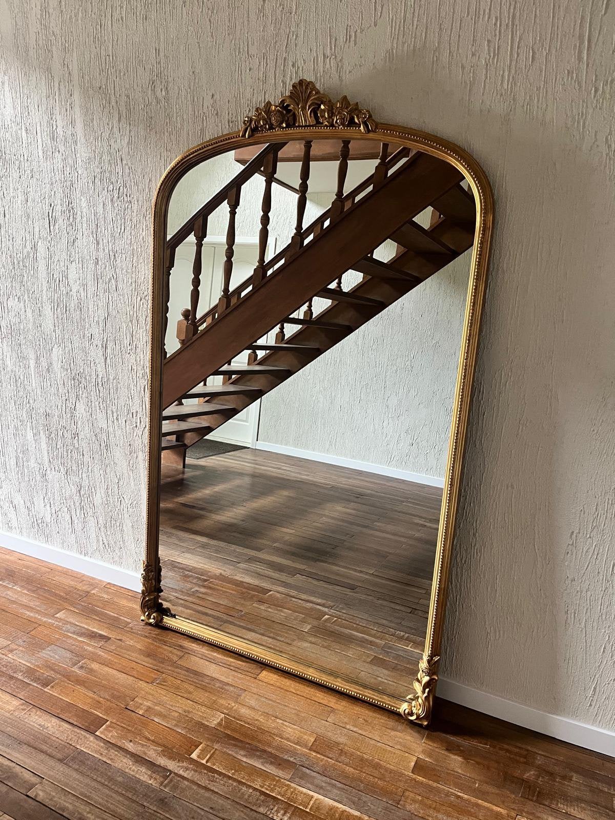 Grote gouden spiegel OMERA – Maisons du Monde, Huis en Inrichting, Ophalen, Zo goed als nieuw, 100 tot 125 cm, 150 tot 200 cm