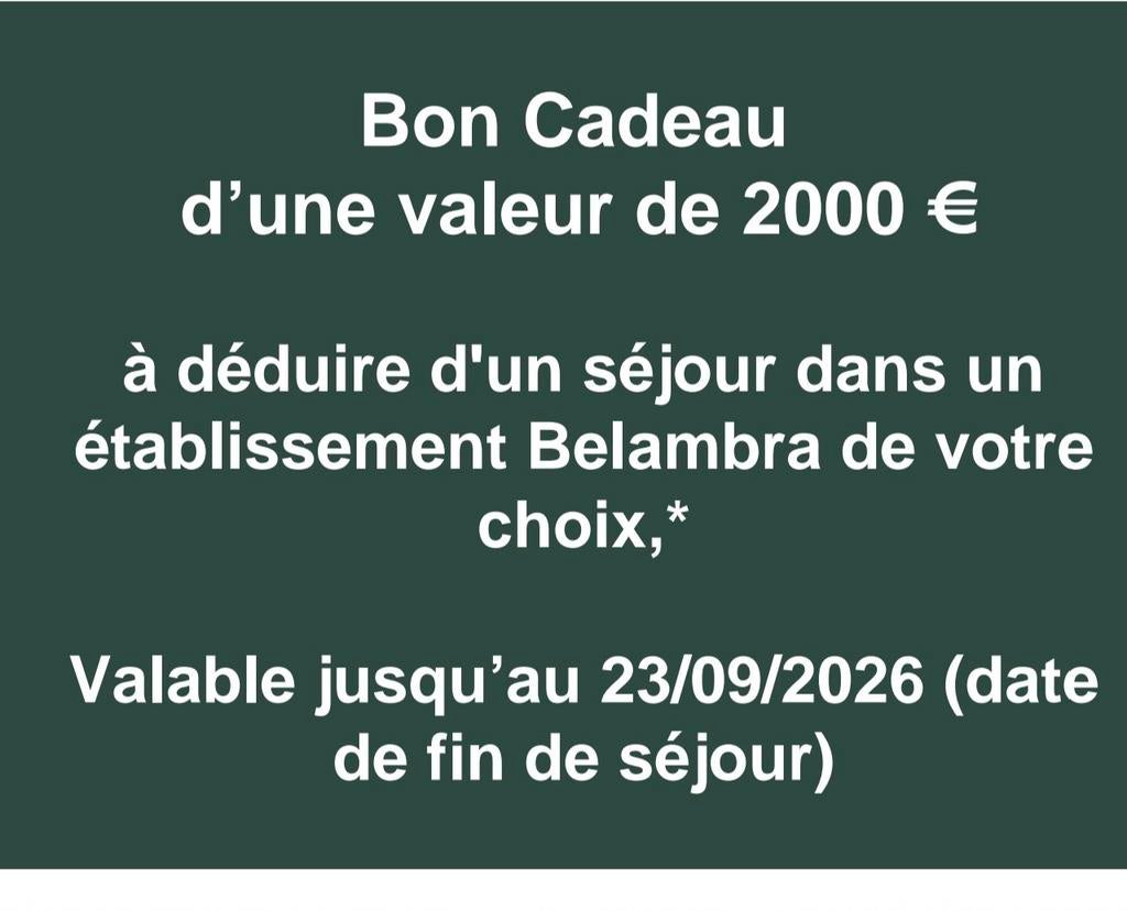 Bon cadeau Belambra, Tickets en Kaartjes, Cadeaubon