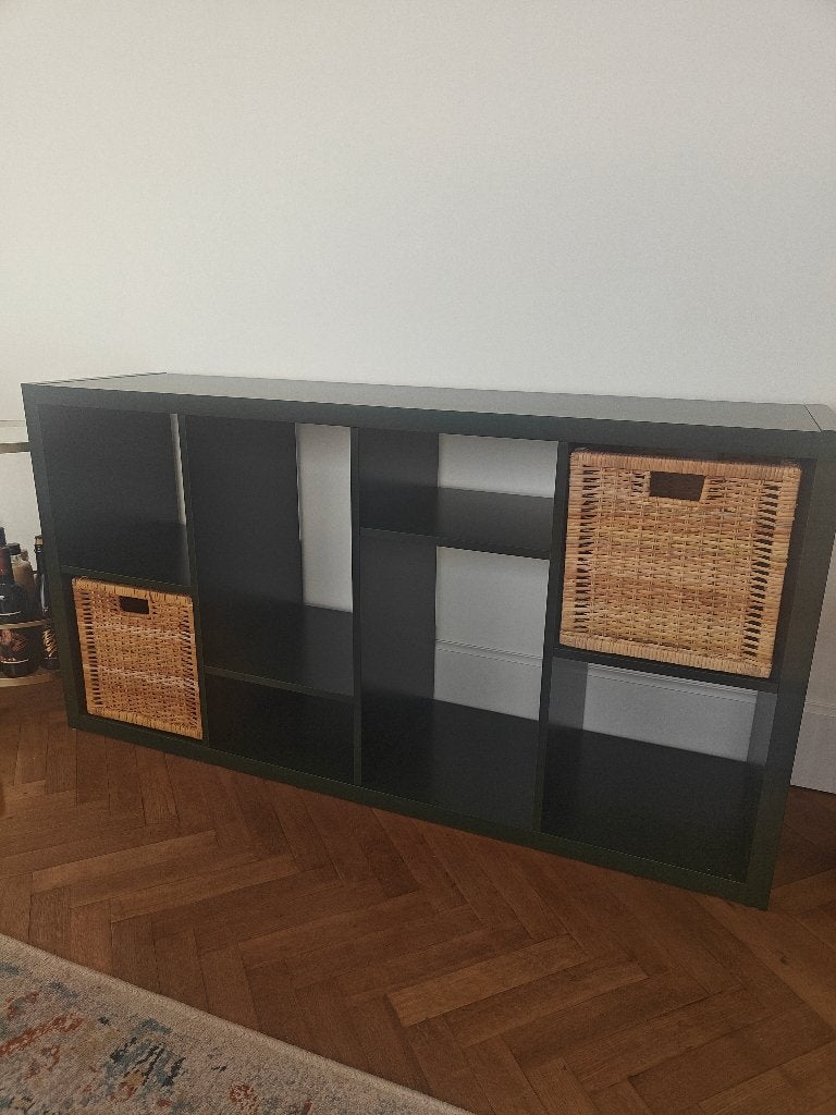 Groene IKEA kallax kast + bijhorende mandjes, Huis en Inrichting, Ophalen, Zo goed als nieuw