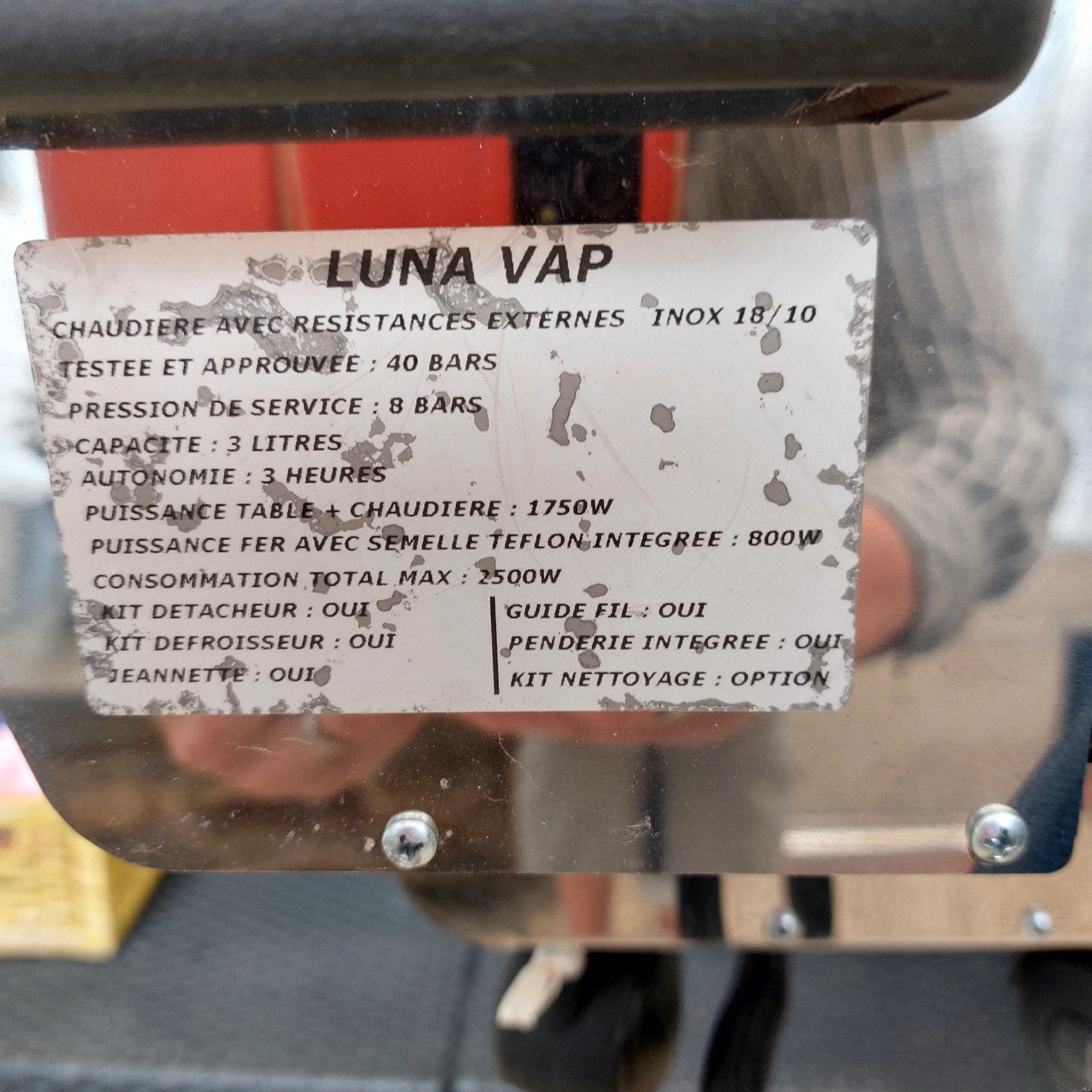 centrale vapeur, Elektronische apparatuur, Ophalen