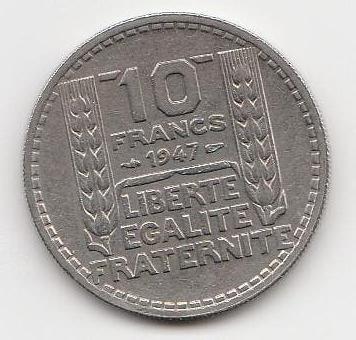 De 10 Francs 1947 Parijs, Ophalen of Verzenden, Frankrijk