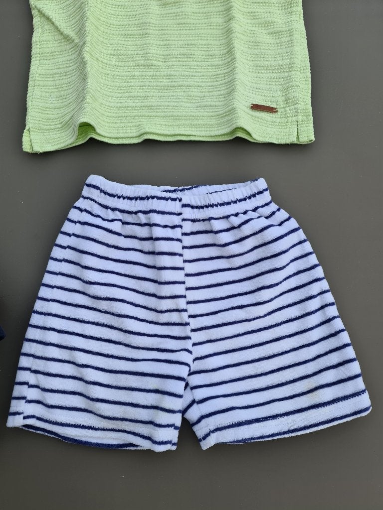 wit met blauwe strepen korte broek, CA, 110, Enfants & Bébés, Vêtements enfant | Taille 110, Enlèvement, Comme neuf, Pantalon