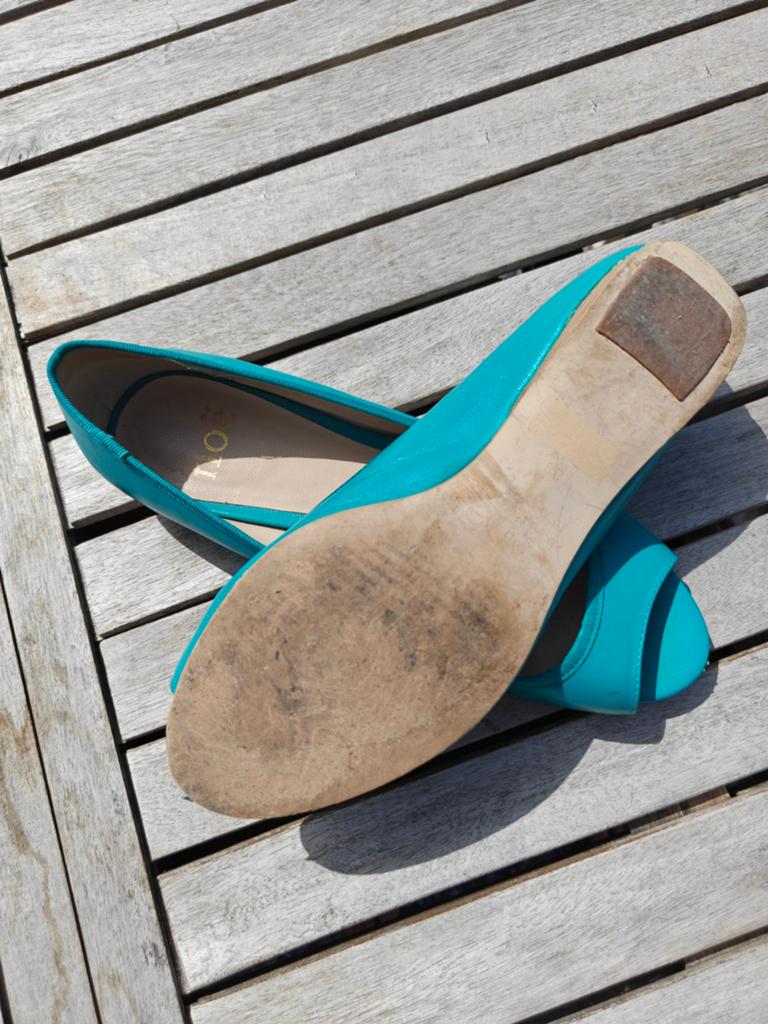Noë peep toe ballerina 38 Turquoise, Ophalen