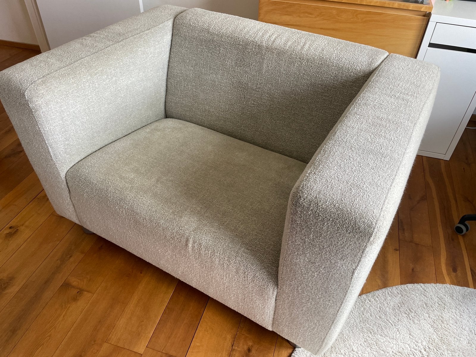 Beige loveseat/ zeteltje, Moins de 150 cm, Comme neuf, Enlèvement, Tissus